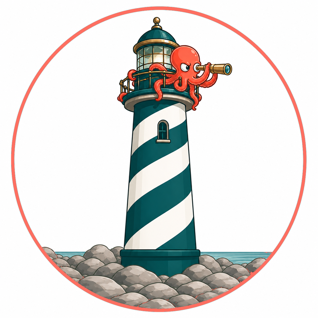 Oggie keeping watch from the lighthouse — Tide Watch