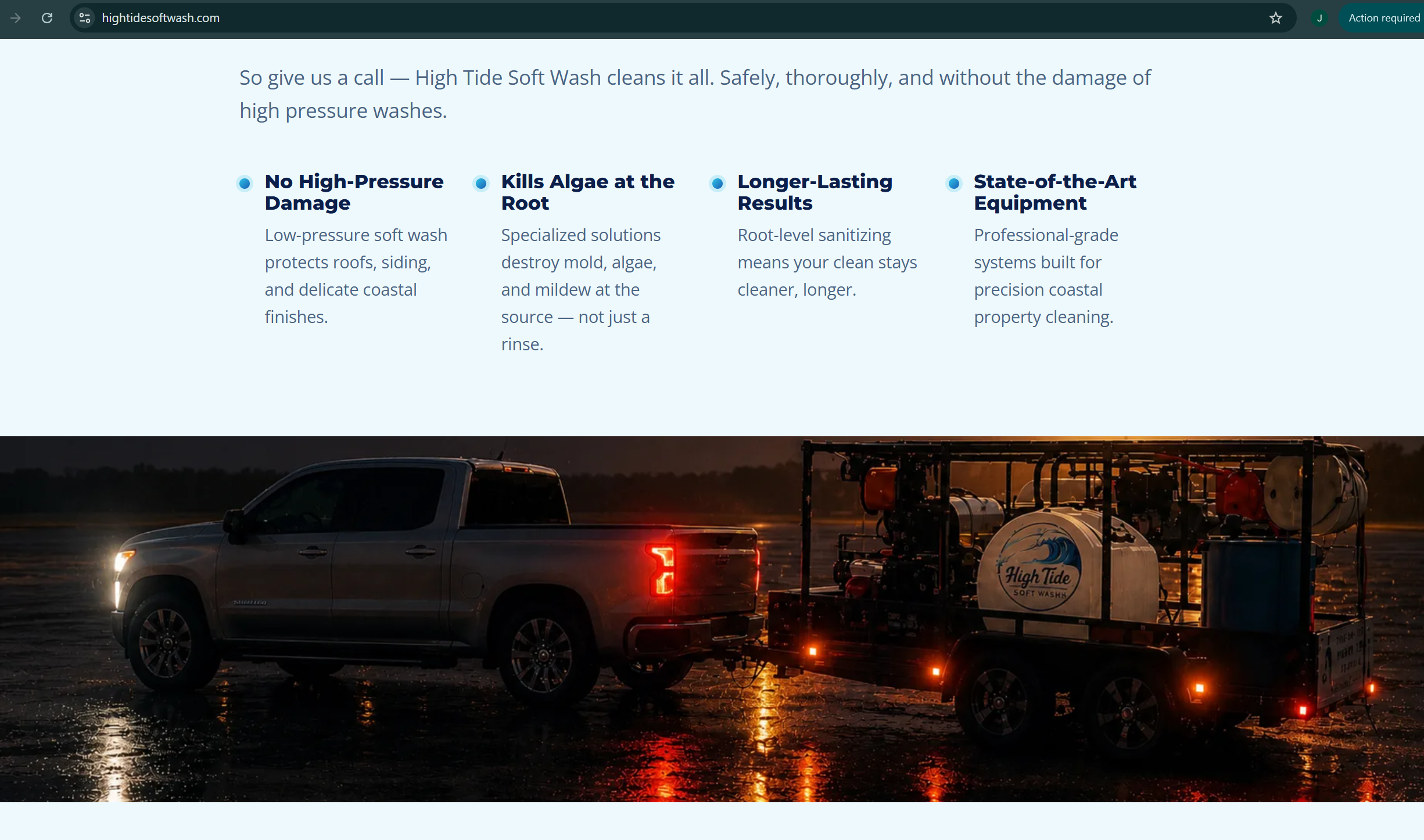 High Tide Soft Wash features section