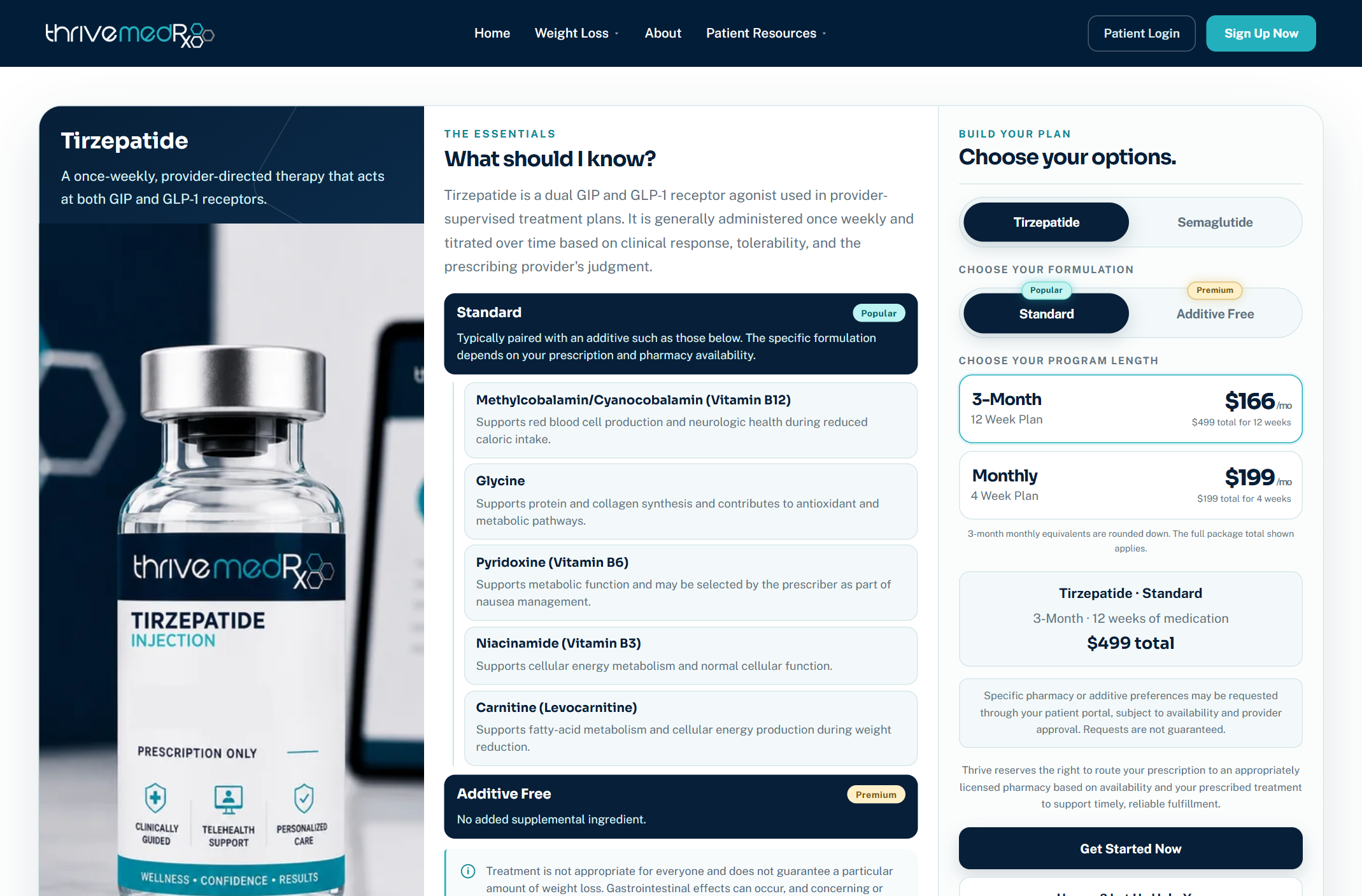 ThriveMedRX medication and plan picker
